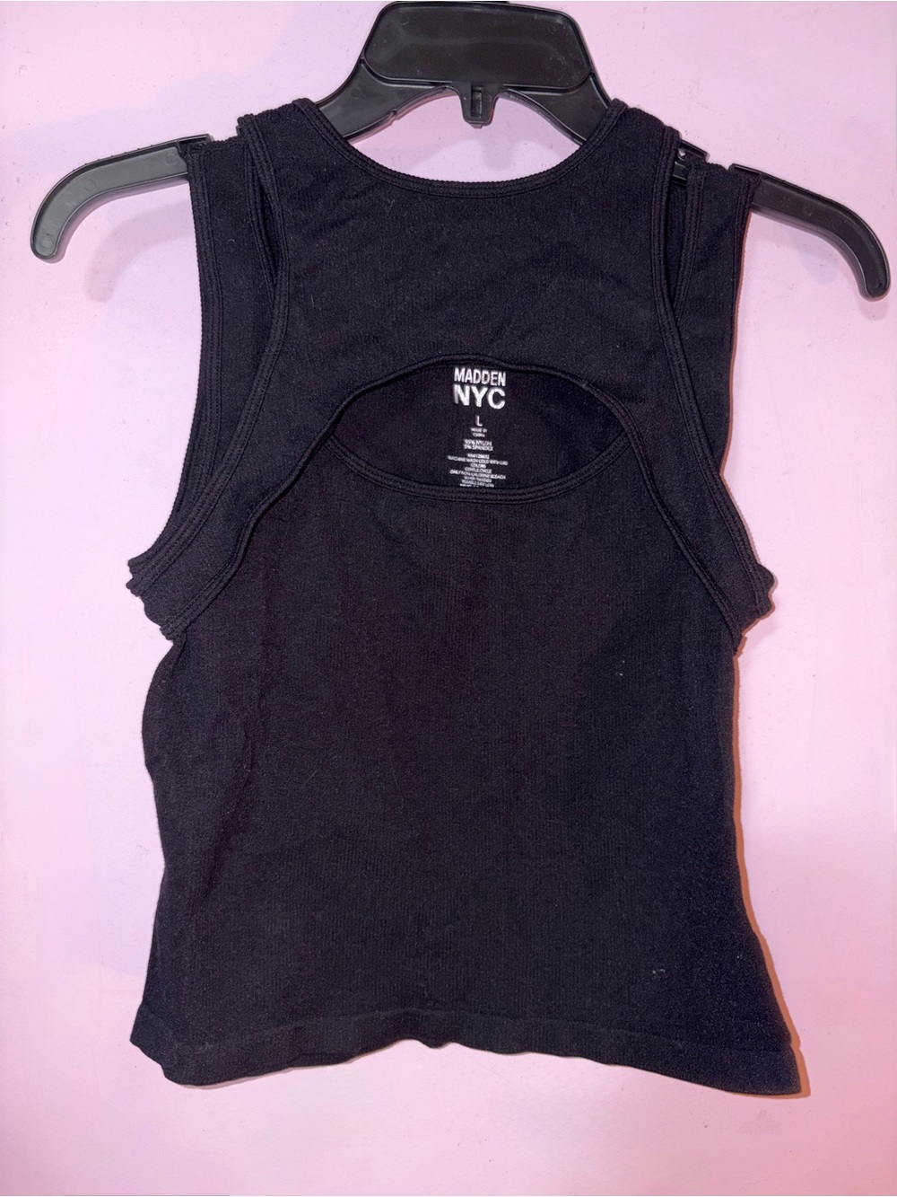 Madden NYC Black Ribbed Crop Tank